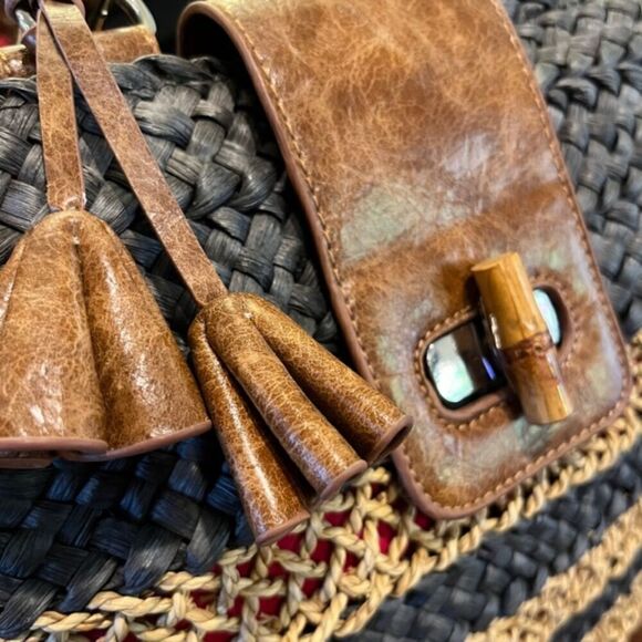 Caribbean Joe Straw Market Beach Tote Bag - Picture 3 of 13